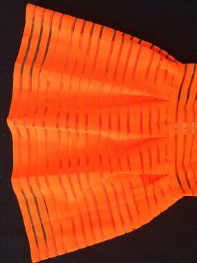 Florescent Orange JP striped skirt.